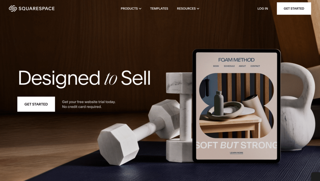 best ecommerce tools - squarespace website page 