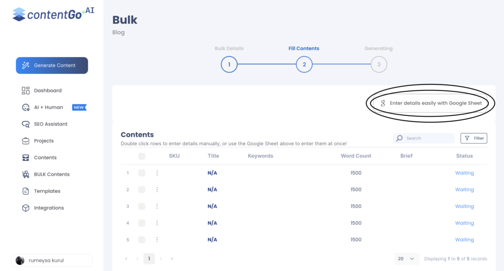 what is bulk content - dashboard 5
