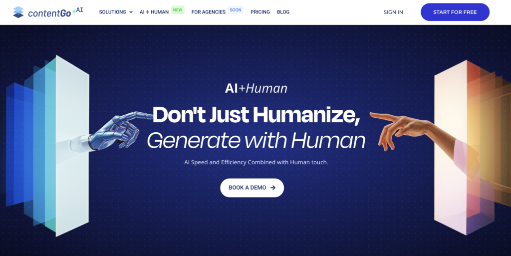 website page of contentgo ai