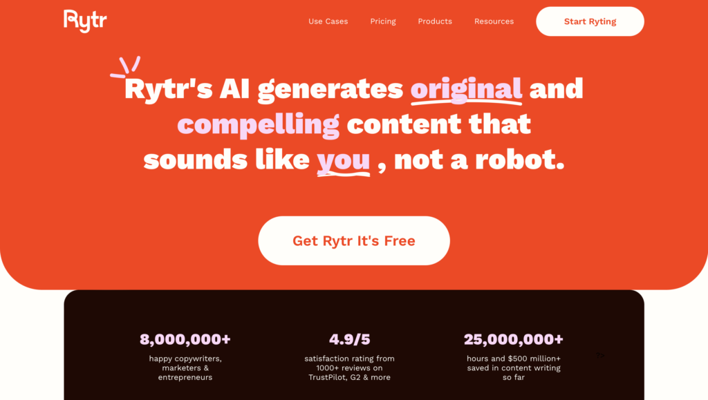 rytr website page