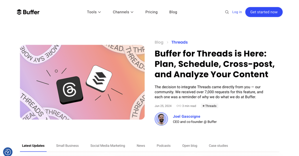 buffer website page