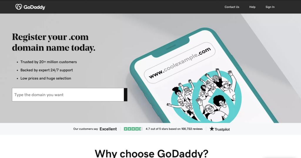 godaddy website page