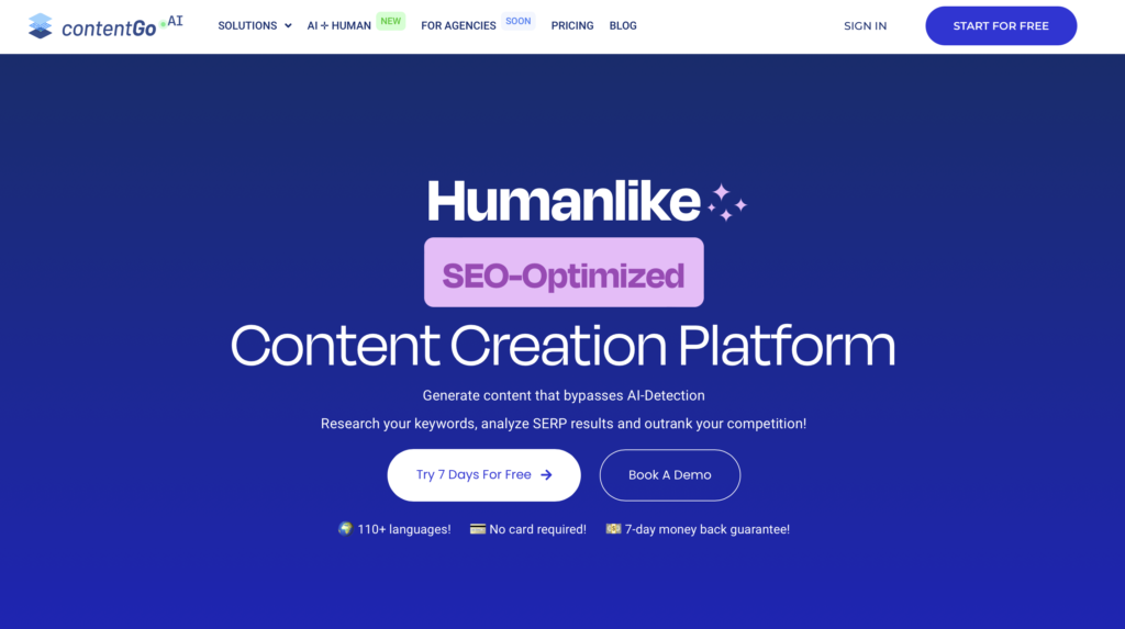 contentgo ai landing page 